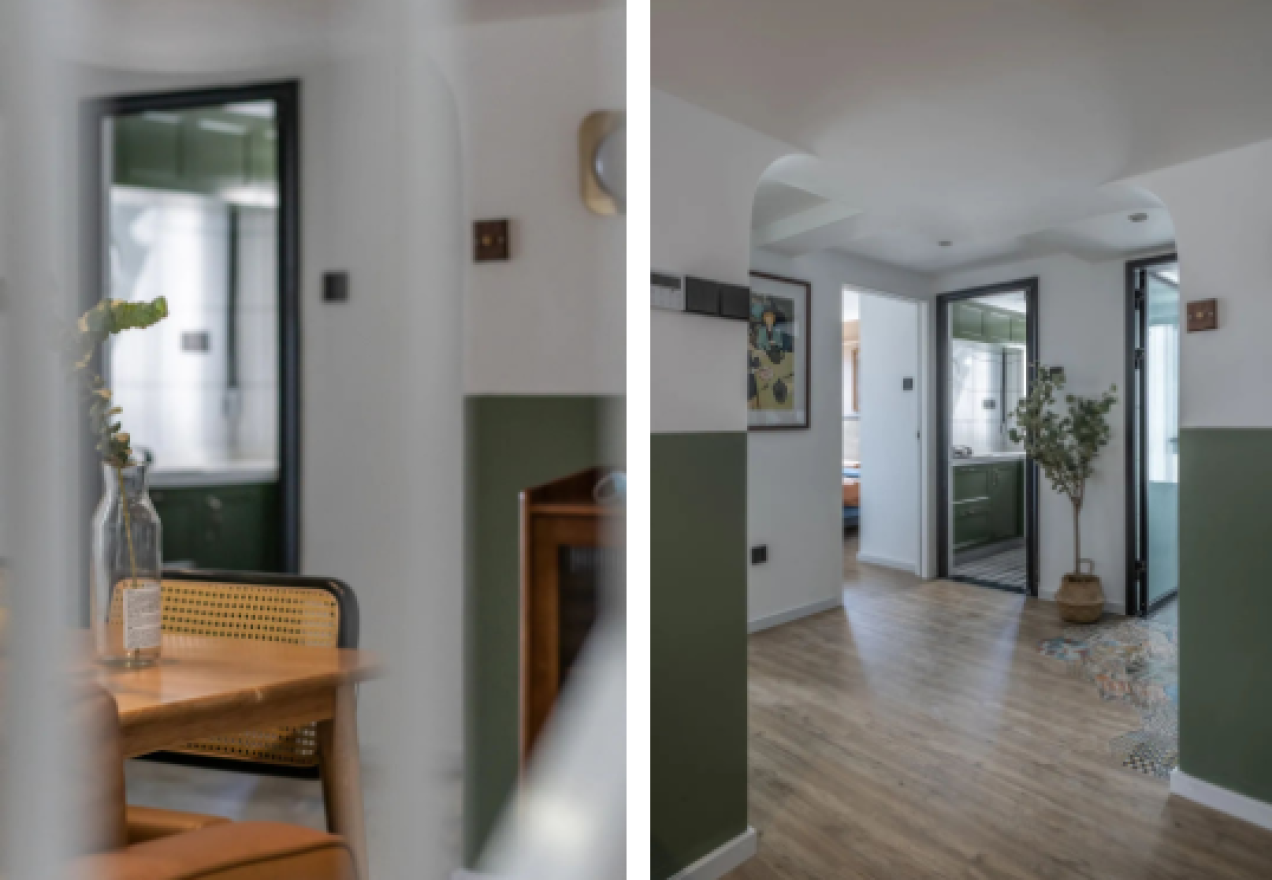 尚層空間丨76㎡公寓，茶色+綠色，精致復古，小閣樓超nice