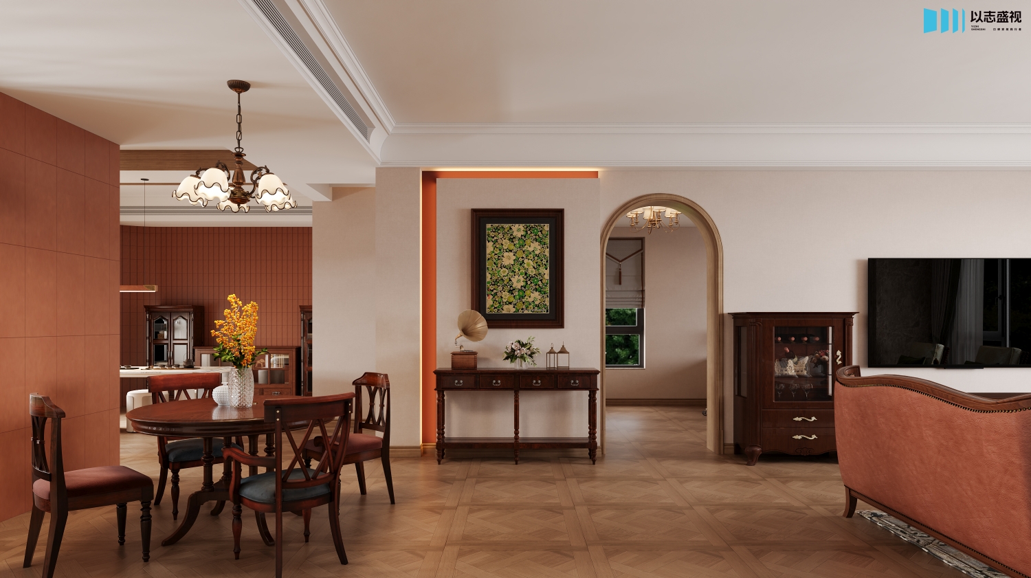 【鲁商东悦府】美式田园风  |  古典温润的家 490㎡
